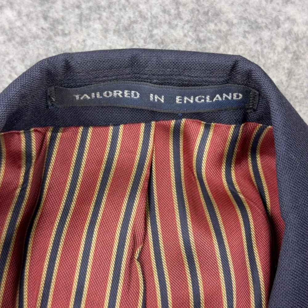 VTG Alexandre London Blazer Mens 42R Navy Blue Gold Button Wool Sport Coat UK